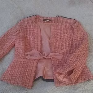 Single tweed and dark denim jacket